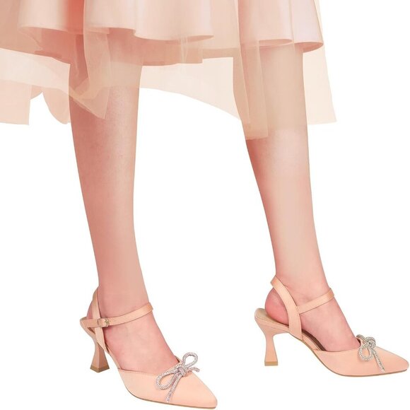 🆕Women's Pink High Heel Pumps Pointed Toe Dress Party Wedding Work Shoes - Picture 6 of 8